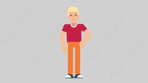 AE模板-NORMIE-3 02 Applause懒散休闲男士掌声欢呼扁平人物日常角色