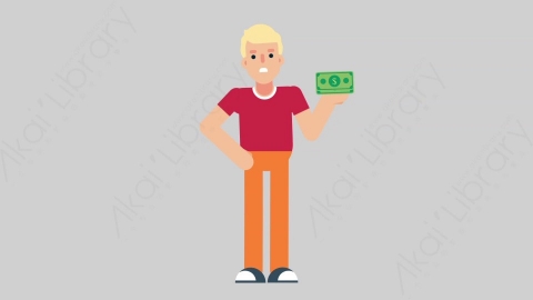 AE模板-NORMIE-3 17 Losing Money懒散休闲男士赔钱亏损扁平人物日常角色