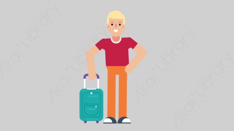 AE模板-NORMIE-3 74 Traveling懒散休闲男士旅游旅行扁平人物日常角色