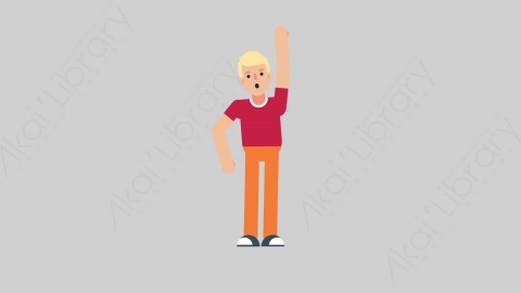 AE模板-NORMIE-3 81 Yelling懒散休闲男士大喊大叫扁平人物日常角色