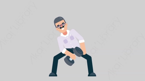 AE模板-TEACHER 14 Exercise学校课堂教师老师锻炼运动扁平人物职业角色