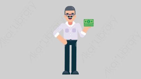 AE模板-TEACHER 16 Gain Money学校课堂教师老师赚钱扁平人物职业角色