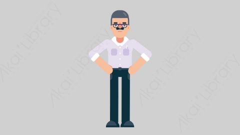 AE模板-TEACHER 35 No学校课堂教师老师否认扁平人物职业角色