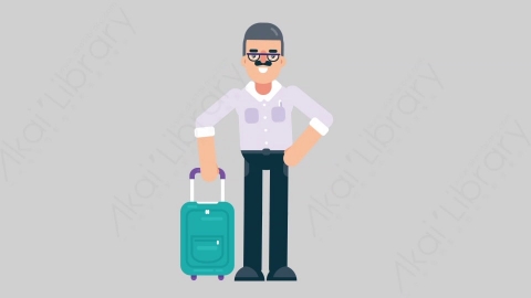 AE模板-TEACHER 74 Traveling学校课堂教师老师旅游旅行扁平人物职业角色