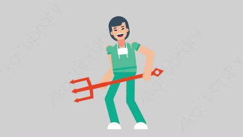 AE模板-WOMAN NURSE 13 Evil医疗科技女性医生护士恶魔扁平人物职业角色