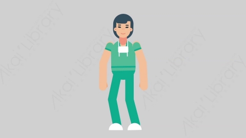 AE模板-WOMAN NURSE 29 Introduction医疗科技女性医生护士介绍简介扁平人物职业角色
