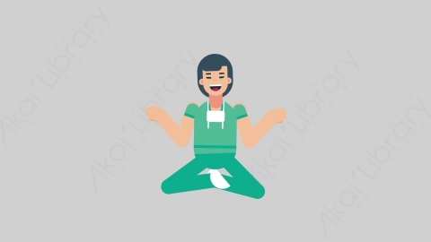 AE模板-WOMAN NURSE 33 Meditation医疗科技女性医生护士冥想沉思扁平人物职业角色