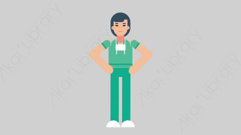 AE模板-WOMAN NURSE 35 No医疗科技女性医生护士否认扁平人物职业角色