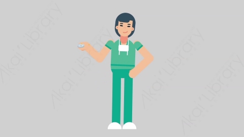 AE模板-WOMAN NURSE 36 Offer医疗科技女性医生护士提供供应扁平人物职业角色