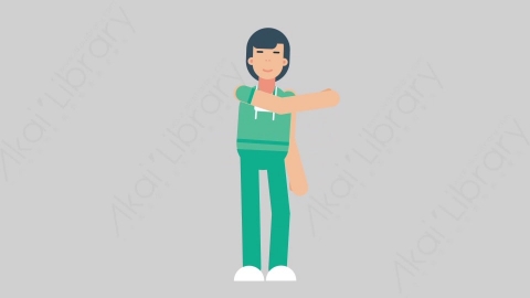 AE模板-WOMAN NURSE 39 Pointing 2医疗科技女性医生护士指向指点扁平人物职业角色