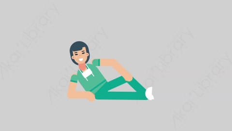 AE模板-WOMAN NURSE 45 Relax医疗科技女性医生护士放松扁平人物职业角色