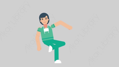 AE模板-WOMAN NURSE 46 Relax 2医疗科技女性医生护士放松扁平人物职业角色