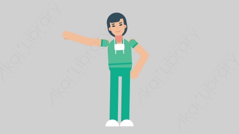 AE模板-WOMAN NURSE 53 Scratching Head医疗科技女性医生护士抓头扁平人物职业角色