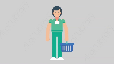 AE模板-WOMAN NURSE 54 Shopping医疗科技女性医生护士购物扁平人物职业角色