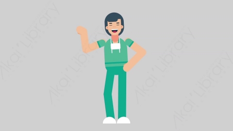 AE模板-WOMAN NURSE 66 Metro Ride医疗科技女性医生护士乘地铁扁平人物职业角色