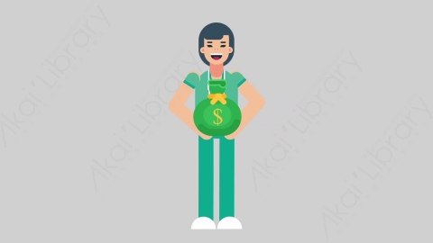 AE模板-WOMAN NURSE 68 Taking Something医疗科技女性医生护士拿东西扁平人物职业角色