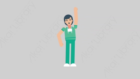AE模板-WOMAN NURSE 81 Yelling医疗科技女性医生护士大喊大叫扁平人物职业角色