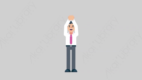 AE模板-NORMIE-4 03 Applause 2休闲企业商业男士掌声欢呼扁平人物商务角色