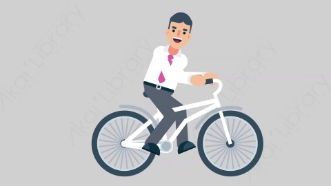 AE模板-NORMIE-4 04 Bicycle休闲企业商业男士骑自行车扁平人物商务角色