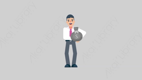 AE模板-NORMIE-4 18 Gift休闲企业商业男士礼物扁平人物商务角色
