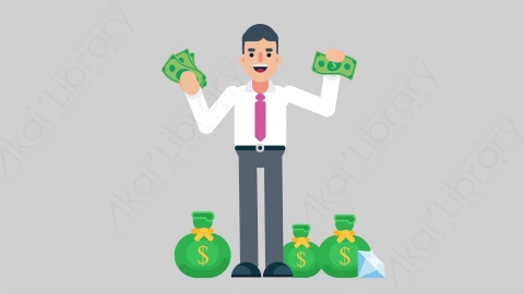 AE模板-NORMIE-4 34 Money休闲企业商业男士财产财富钱扁平人物商务角色
