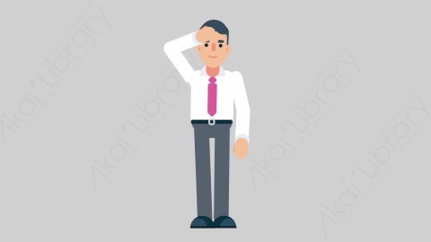 AE模板-NORMIE-4 51 Salute休闲企业商业男士敬礼致敬扁平人物商务角色