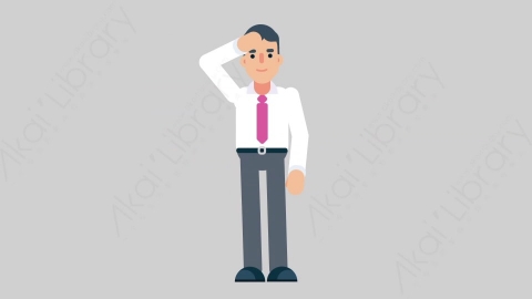 AE模板-NORMIE-4 57 Sight休闲企业商业男士观察四周扁平人物商务角色
