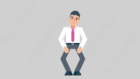 AE模板-NORMIE-4 60 Standing休闲企业商业男士站立扁平人物商务角色