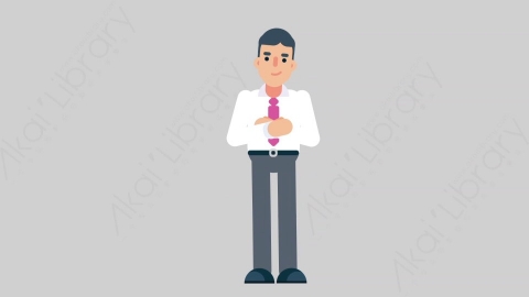 AE模板-NORMIE-4 61 Standing 2休闲企业商业男士站立扁平人物商务角色