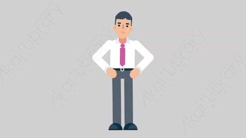 AE模板-NORMIE-4 69 Talking休闲企业商业男士说话讲话扁平人物商务角色
