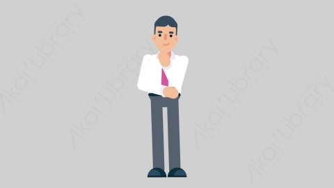 AE模板-NORMIE-4 71 Thinking 2休闲企业商业男士思考考虑扁平人物商务角色