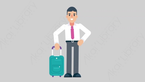 AE模板-NORMIE-4 74 Traveling休闲企业商业男士旅游旅行扁平人物商务角色
