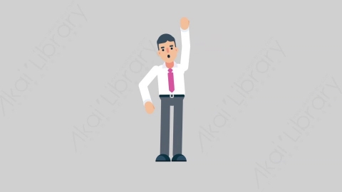 AE模板-NORMIE-4 81 Yelling休闲企业商业男士大喊大叫扁平人物商务角色