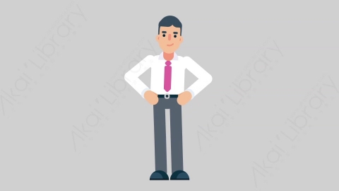AE模板-NORMIE-4 82 Yes休闲企业商业男士点头同意扁平人物商务角色