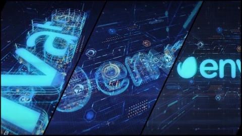 AE模板-高科技徽标设计未来科幻线条logo演绎开场视频