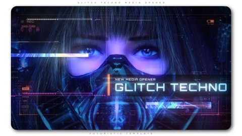 AE模板-故障Techno媒体企业未来科技毛刺效果图片展示