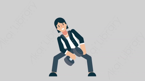 AE模板-WOMAN OFFICE 14 Exercise企业商业女性办公室主管锻炼运动扁平人物商务角色