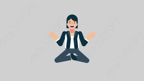 AE模板-WOMAN OFFICE 33 Meditation企业商业女性办公室主管冥想沉思扁平人物商务角色