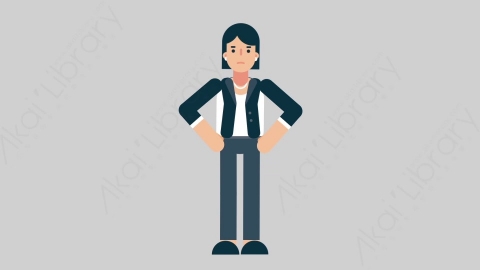 AE模板-WOMAN OFFICE 35 No企业商业女性办公室主管否认扁平人物商务角色