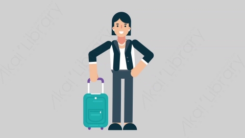 AE模板-WOMAN OFFICE 74 Traveling企业商业女性办公室主管旅游旅行扁平人物商务角色