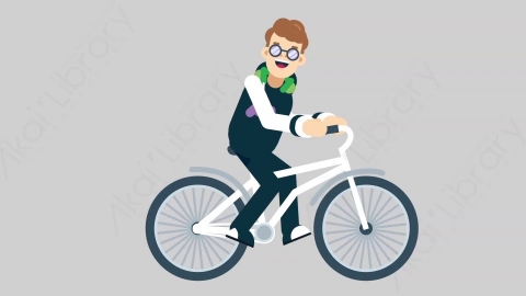AE模板-GAMER 04 Bicycle游戏玩家电竞选手骑自行车扁平人物职业角色