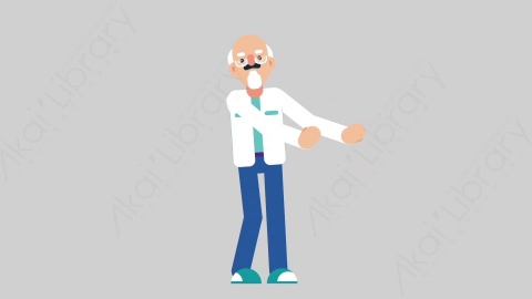 AE模板-OLD SCIENTIST 11 Defense科学家科研人员防御防守扁平人物职业角色