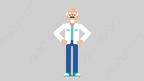 AE模板-OLD SCIENTIST 35 No科学家科研人员否认扁平人物职业角色