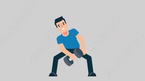 AE模板-SPORTSMAN-2 14 Exercise竞技体育运动员锻炼运动扁平人物职业角色