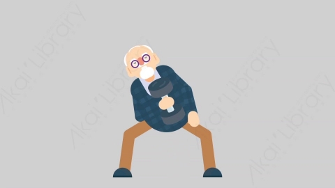 AE模板-OLD 14 Exercise老年人老人家锻炼运动扁平人物日常角色