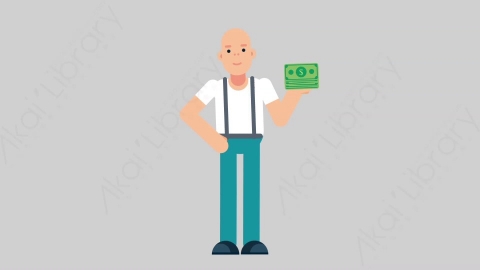 AE模板-SIMPLE 17 Losing Money简单随性男性赔钱亏损扁平人物日常角色