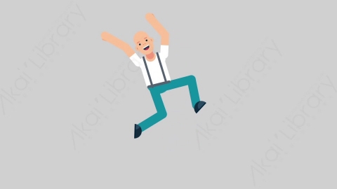 AE模板-SIMPLE 23 Happy Jump简单随性男性跳跃开心的跳扁平人物日常角色