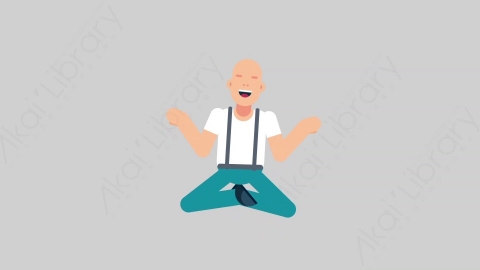 AE模板-SIMPLE 33 Meditation简单随性男性冥想沉思扁平人物日常角色