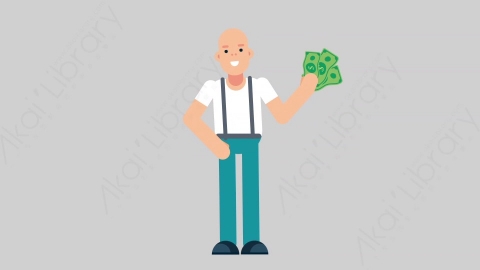 AE模板-SIMPLE 41 Pulling Money简单随性男性拿钱扁平人物日常角色