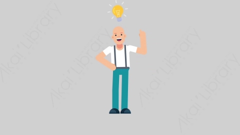 AE模板-SIMPLE 70 Thinking 1简单随性男性思考考虑扁平人物日常角色